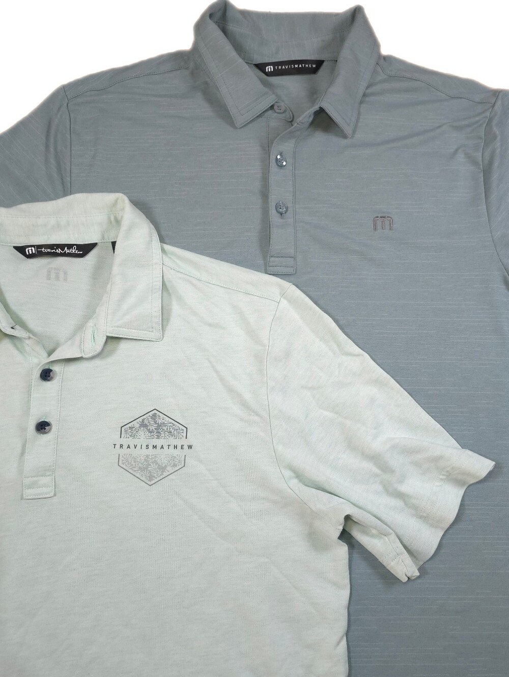 Travis Mathew Polo Shirt Men's Sz Medium Golf Stretch Lot Of 2 *READ SEE PICS*